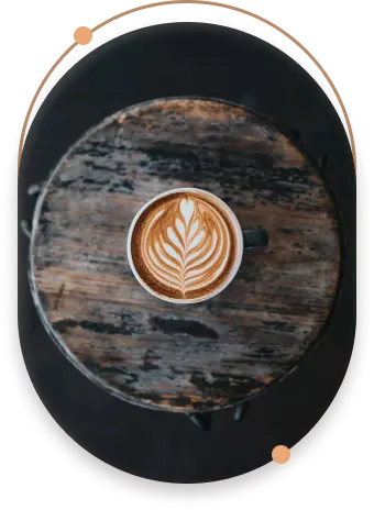 Cappuccino with latte art.