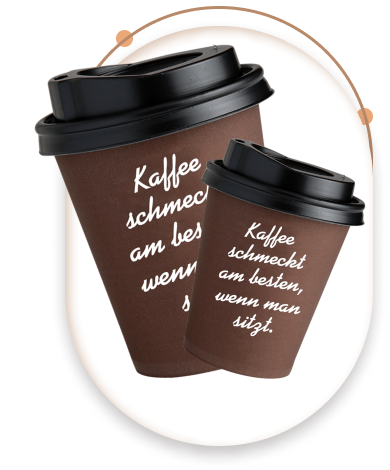 Coffee cups ready for take-away.